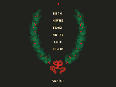 Christmas 2k17 card christmas holiday holly illustration procreate psalm winter wreath