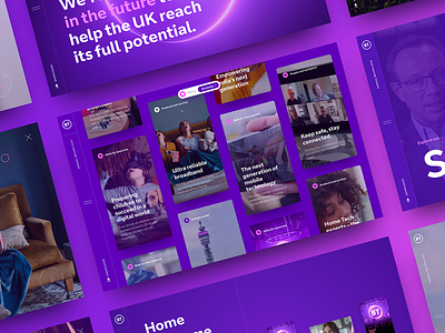 BT Group Annual Review 2020 website 3d branding cards ui corporate design digital homepage inspiration landing pink purple storytelling ui website