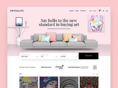 E-commerce Art art design ecommerce homepage landing website