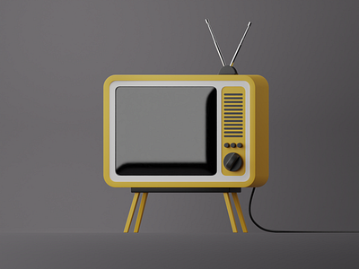 TV Television 3d 3dgraphic art blender channel design illustration television tv yellow