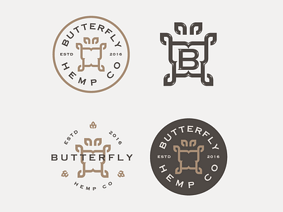 Butterfly Hemp Co badge badgedesign butterfly cosmetics logo