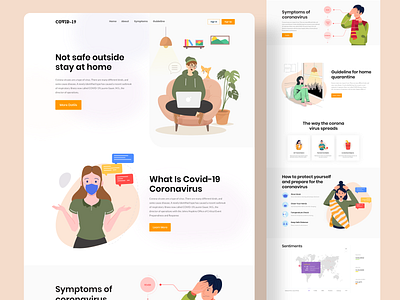Covid-19 Awareness Landing Page Concept clounote covid 19 design landing page ux web design