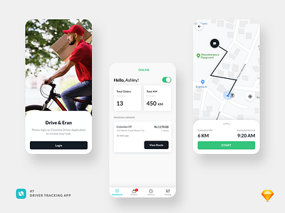 Driver Tracking App clounote design ecommerce illustration landing page logo mobile design ui ux web design