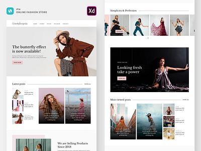 Online Fashion Store Website Design clounote design ecommerce illustration landing page logo mobile design ui ux web design