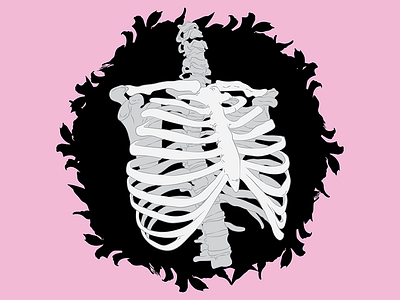 Birdhouse birdhouse illustration line art rib cage skeleton