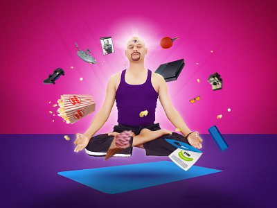 Yoga level: 99 advertising peace photo comp photoshop pink purple social media spiritual yoga