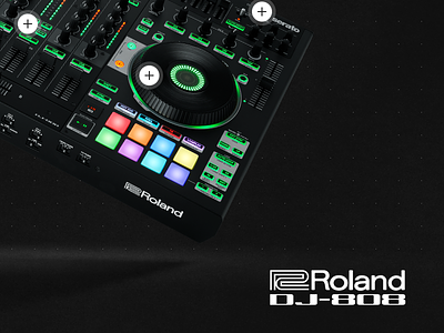 Serato x Roland DJ-808 product page dark dj dots landing page neon one page product website