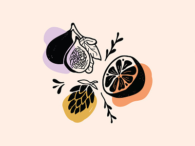Fruitz alcohol digital digital painting drawing figs fruit grapefruit hops illustration sketch summer