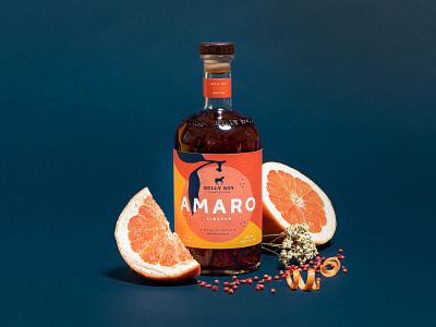 Bully Boy Amaro alcohol amaro dark design drawing grapefruit graphic design illustration navy photo styling photography prop styling