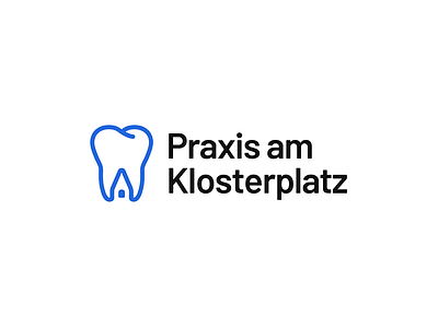 Praxis am Klosterplatz brand branding dentist design icon logo pictorial tooth wordmark