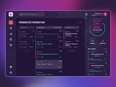 Skill training app designed by Koncepted animation app app design dashboard esport esports gamification gaming gaming website interface product design ui ux
