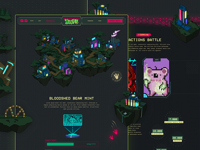 Bloodshed Bears - Homepage Design for an NFT Game