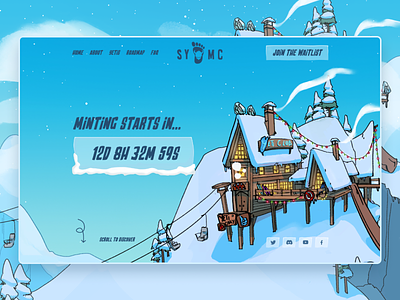 Homepage Design for an NFT Collection: Smooth Yeti Mountain Club blockchain game blockhain crypto crypto nft design gaming homepage design homepage illustrations illustration nft nft collection nft game ui ux web3