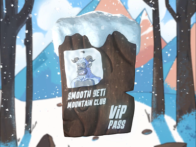 Smooth Yeti Mountain Club NFT — Animated 3D Illustration 3d 3d animation 3d illustration 3d nft animation blender blockchain c4d crypto design motion nft web3