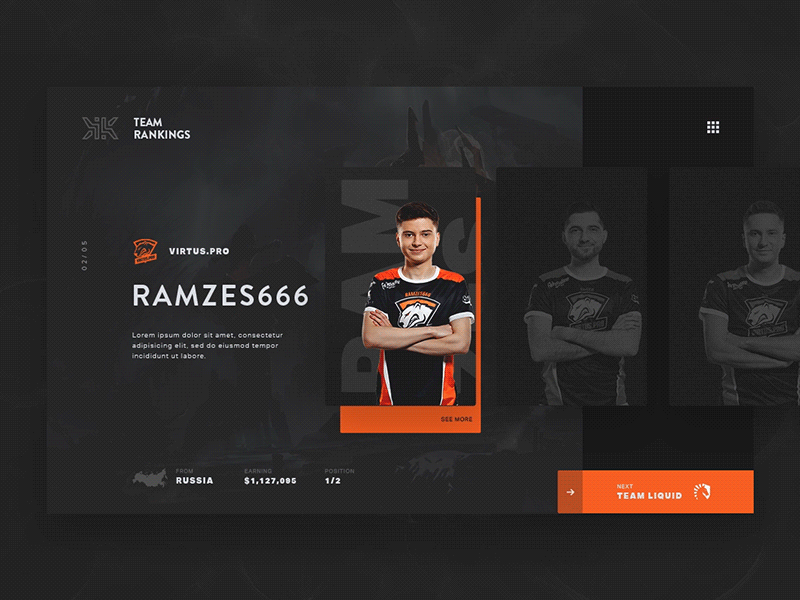 Team Profile Page csgo design esport esports fortnite interface profile pubg team ui webdesign