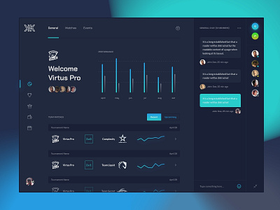 Esports Team Management Dashboard app dashboard design esport esports gaming interface management app team app ui website