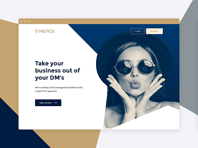 FamePick Influencer Landing Page community design growth homepage influencer influencer marketing landing page marketing mobile network platform ui ux webdesign website