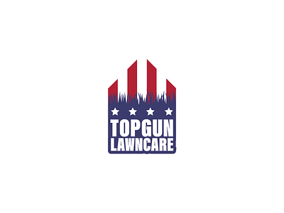 Logo Design - Top Gun Lawn Care america branding design flag grass landscaping lawn logo stars
