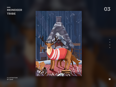 Reindeer Tribe design illustration