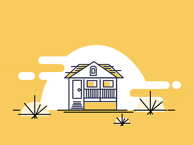 Desert House estate house illustration marketing real