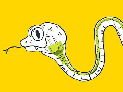 Trip Monster: Cordaconda cable cords illustration procreate snake