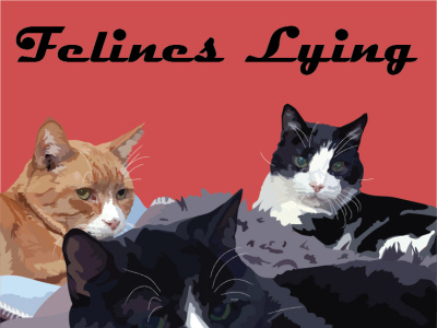 Felines Lying - An Album Cover design illustration vector