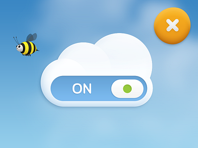 Treehouse Cloud Switch 3d air button cloud kids app on settings soft switch toggle ui ux