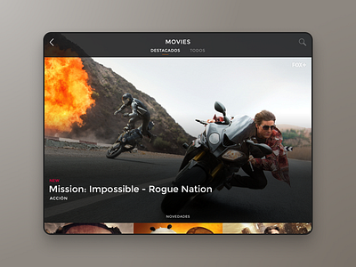 Fox Movies Lander app browse design movies player tablet tv ui ux visual design