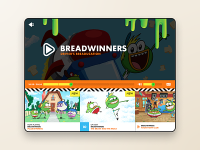 Nickelodeon Player app kids app nickelodeon player tablet ui ux video visual design