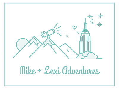 Mike and Lexi's Wedding illustrations love mountains new york city wedding