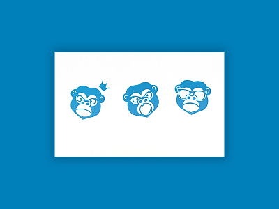 Screen Printed Monkeys card illustration monkey screen print