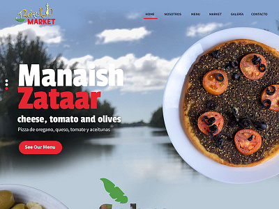 slider arabic food manaish zataar plate responsive restaurant slider web wordpress