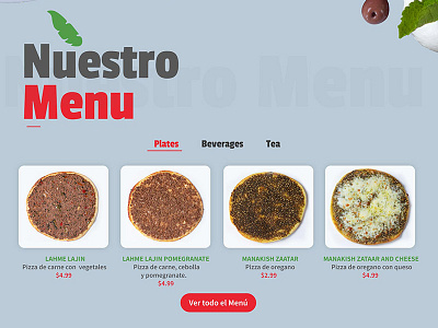 Menu Restaurant Website