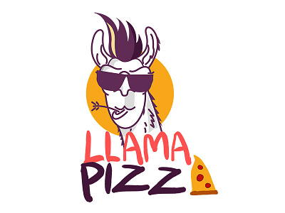 Llama Pizza chile delivery fast food food lama llama logo pizza restaurant