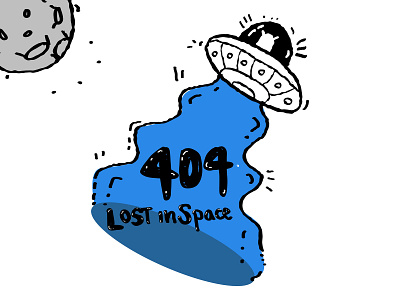 Error 404 Lost in Space 404 alien error error404 illustration lost moon space spaceship stars ufo