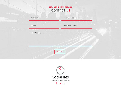 Contact Footer brand contact footer form red web website wordpress