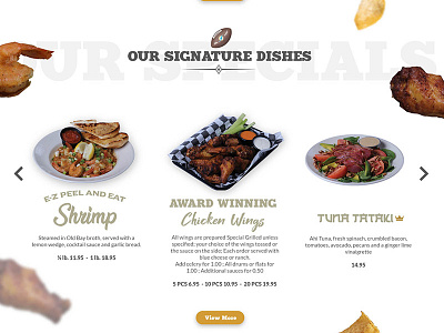 Sport Bar Restaurant carousel chicken food football menu products restaurant web design website wordpress