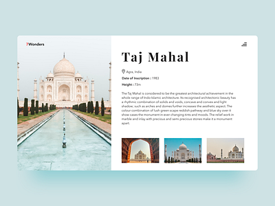 Taj Mahal | 7 wonders