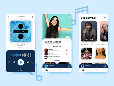 Music App UI album app camila cabello concept design minimal music music app music player song typography ui uidesign