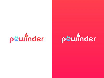 Pawinder Logo | Tinder for dogs branding concept design dog flat illustration logo minimal typography vector