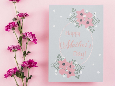 Gift Card for Mother’s Day card design flower graphic design illustration vector