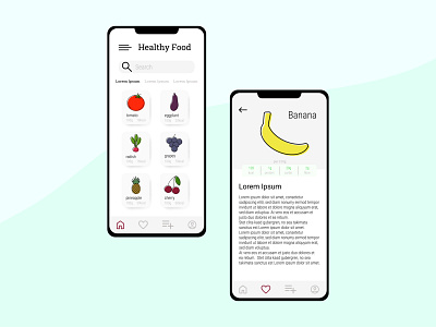 Food Line Icons app design food fruit graphic design icon icons illustration lineart mobile mobileapp ui ux vector vegetables