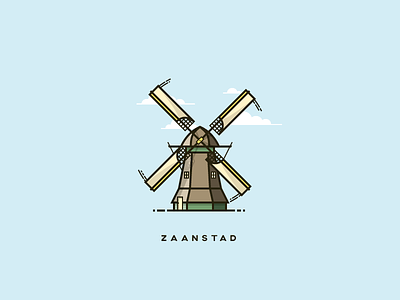 Wonderful Windmill filled illustration outline pixel perfect vector windmill zaanstad