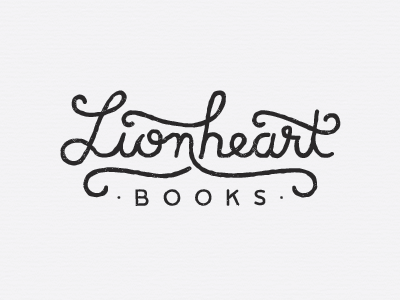 LionheartBooks cursive custom type lettering logo script type typography vintage