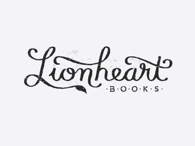 LionheartBooks V2 cursive custom type lettering logo script type typography vintage