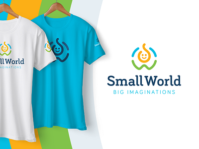 Small World Logo branding child children education logo resources school small smile sun world