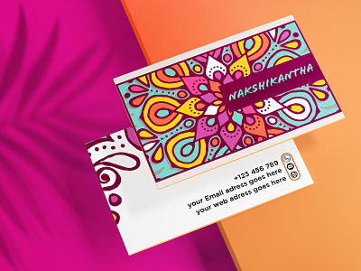 Nakshi Kantha Business Card artistic business card colorful graphic design inspiration photoshop