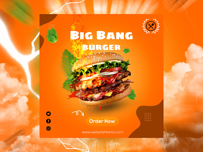 Fast Food Social Media Poster banner design graphic design motion graphics photoshop poster