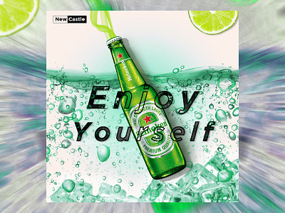 Ice Beer Social Media Post Design branding colorful design graphic design illustration minimal pho photoshop poster ui