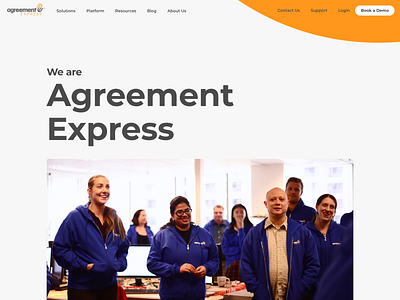 Agreement Express About Us page brand design ux web design